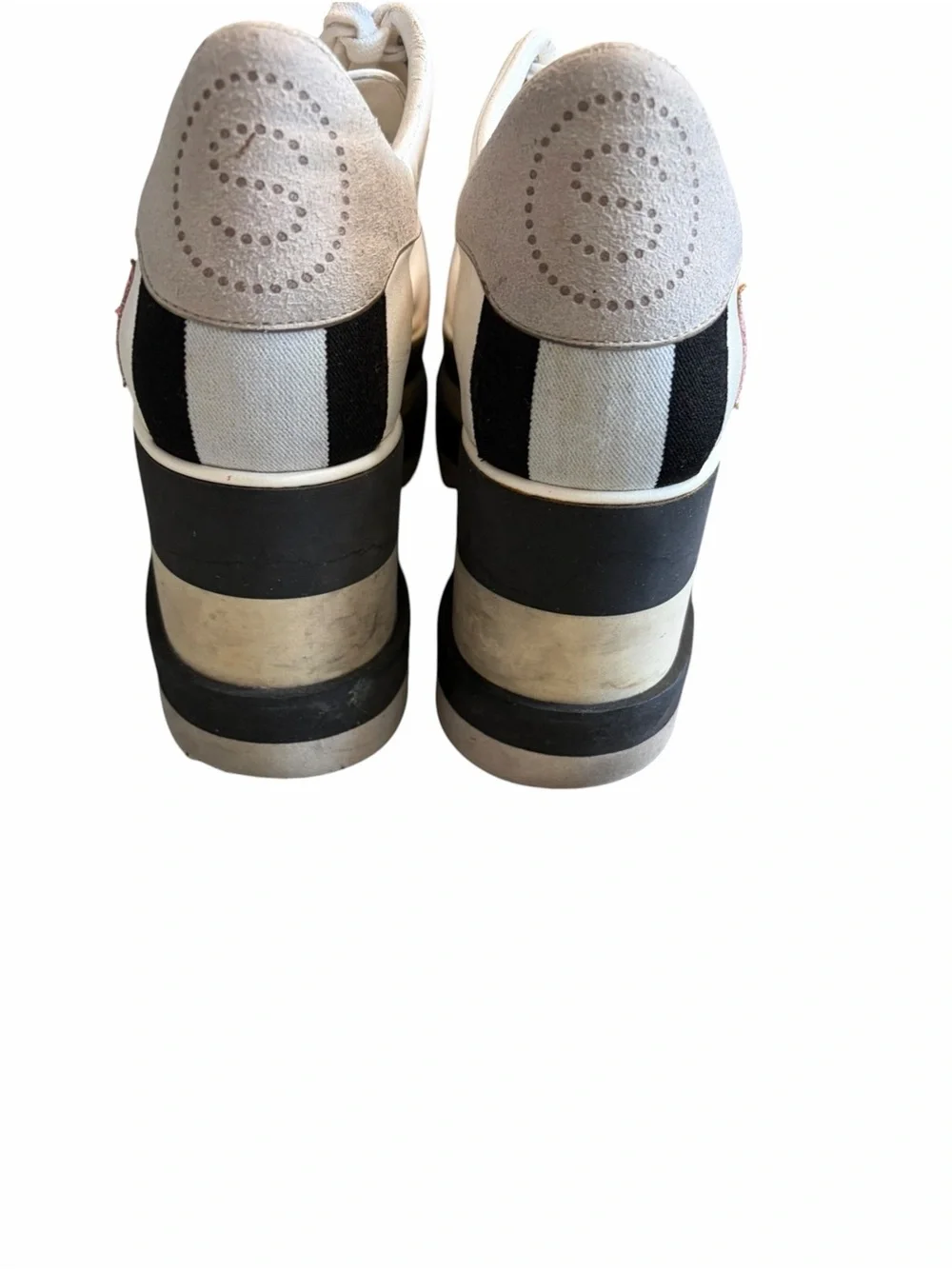 Stella Mcartney women’s White Star-Accent Platform Sneakers - Pink & Gold Stars